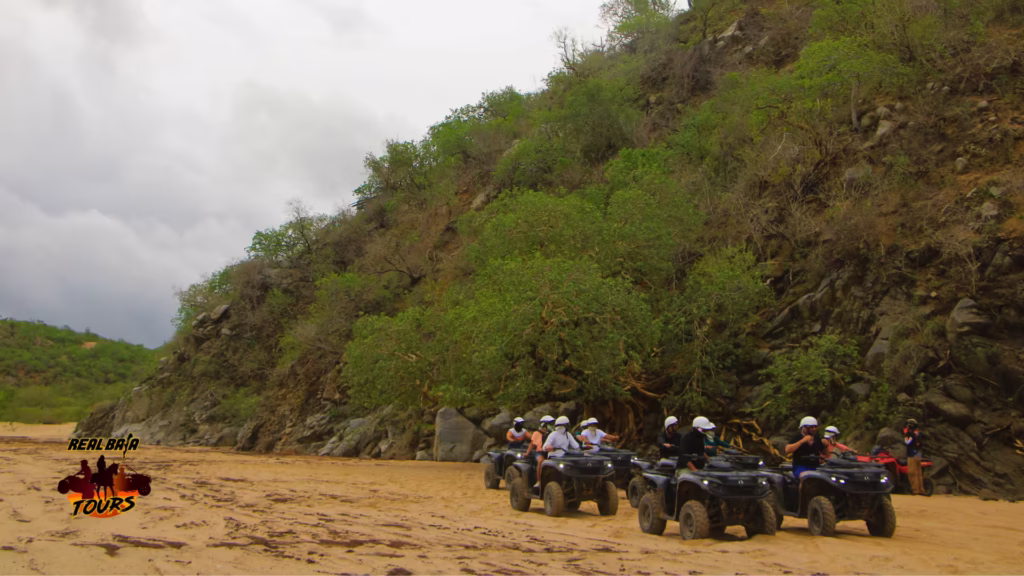 Real Baja Tours Rest on dry stream during rainy season ATV Tours